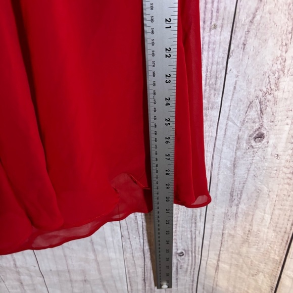 Vintage Elegant Red Rose Patterned Embroidered Lace Babydoll Lingerie Slip XL - Picture 6 of 7